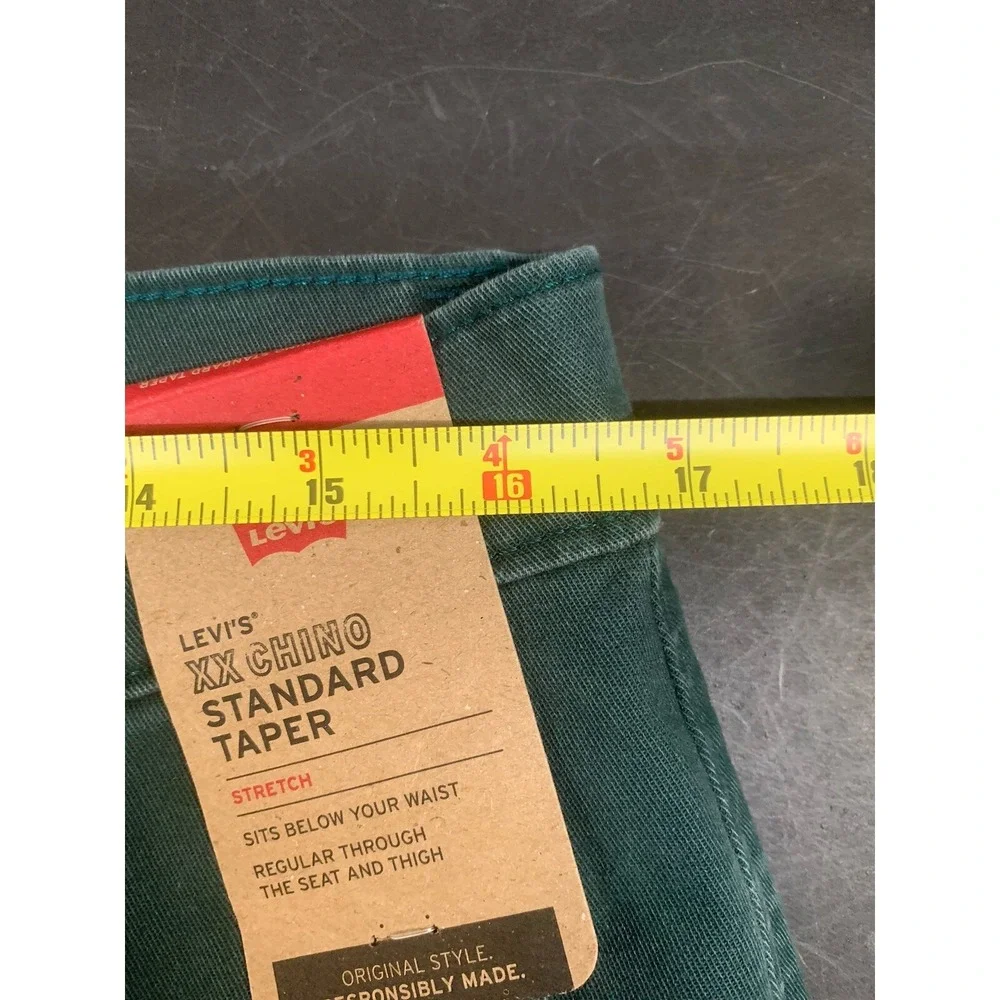NWT Levi's XX Chino Standard Taper Stretch Green Pants 32 x 34